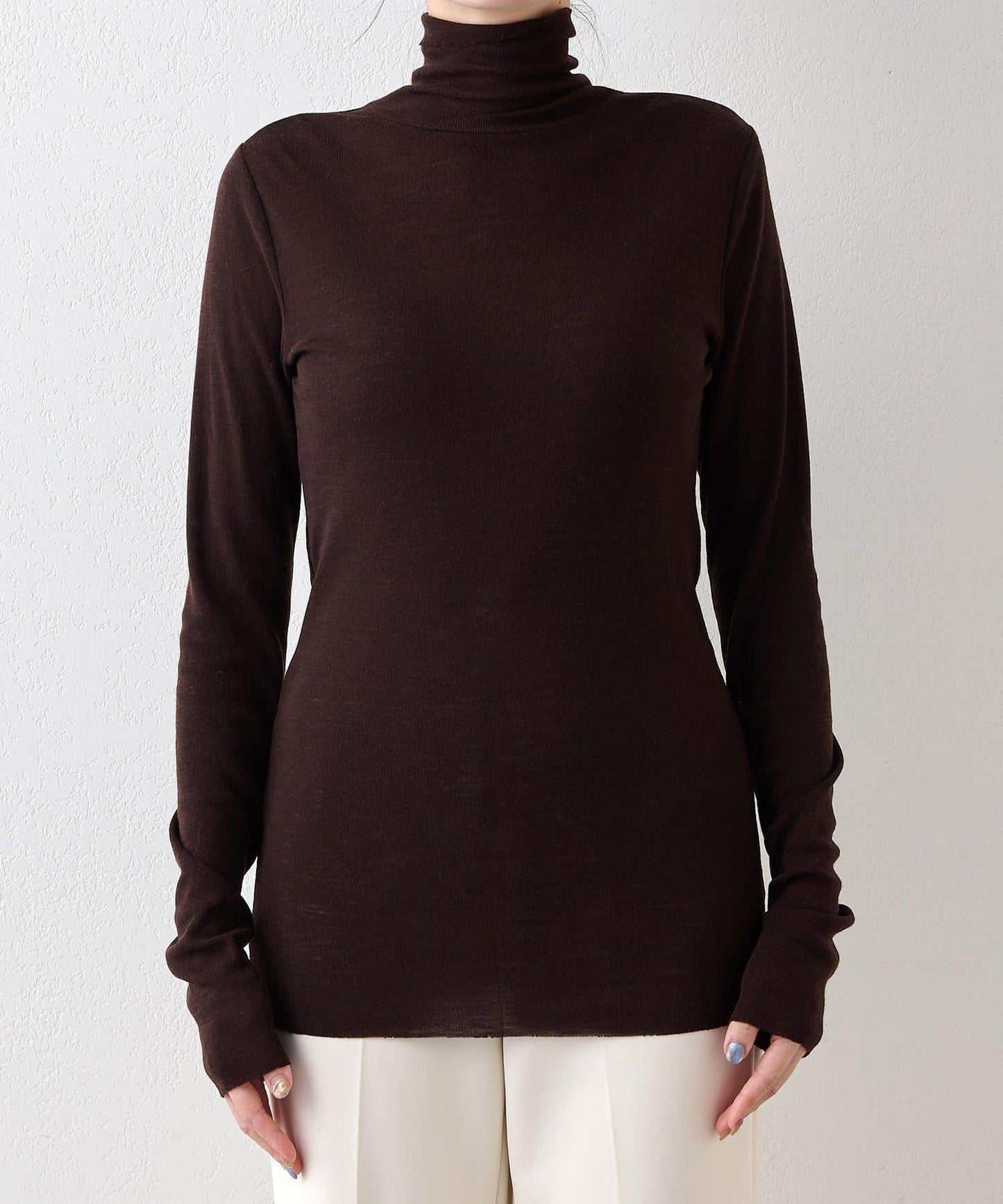 羊毛混紡高領套頭衫