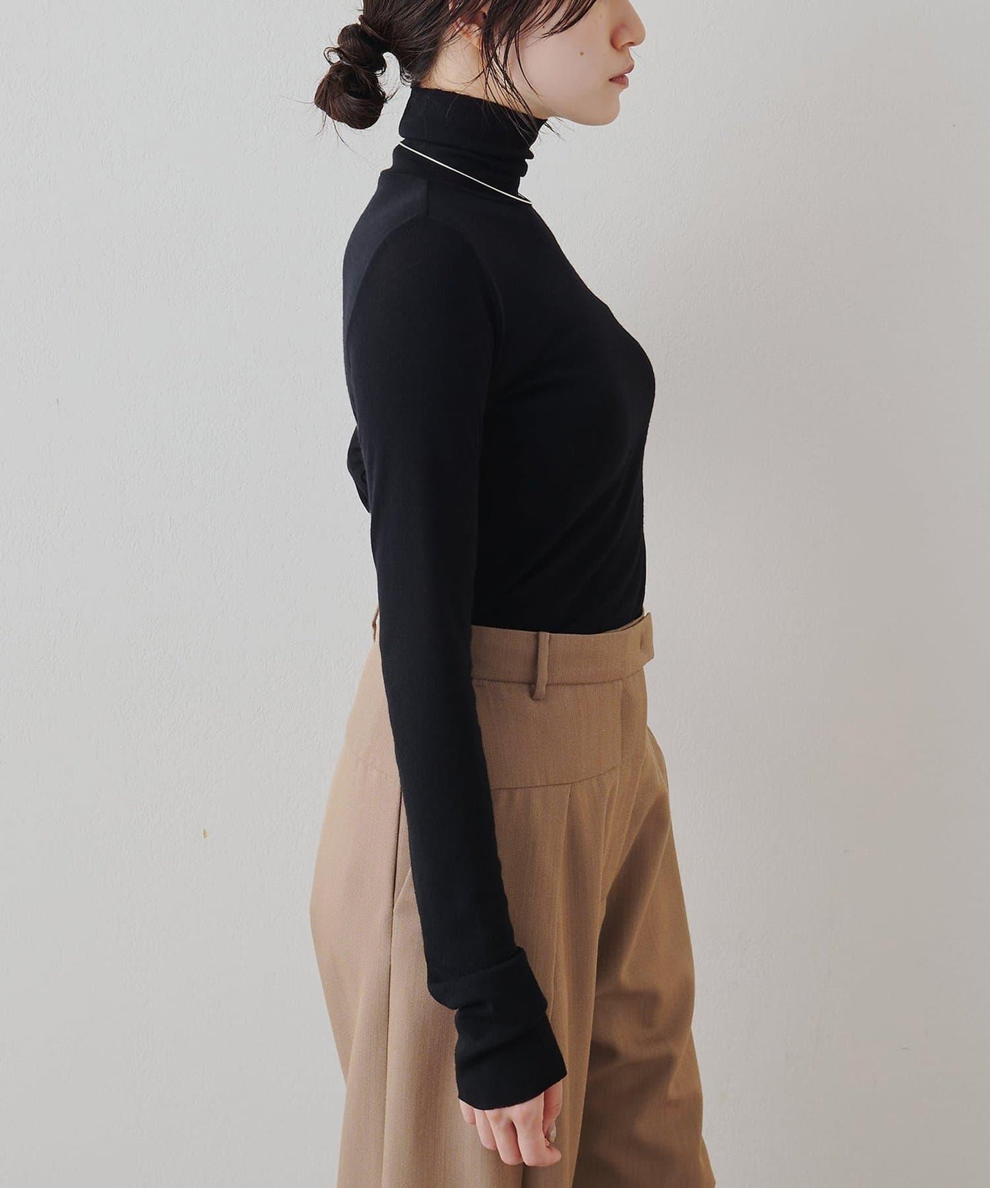 羊毛混紡高領套頭衫