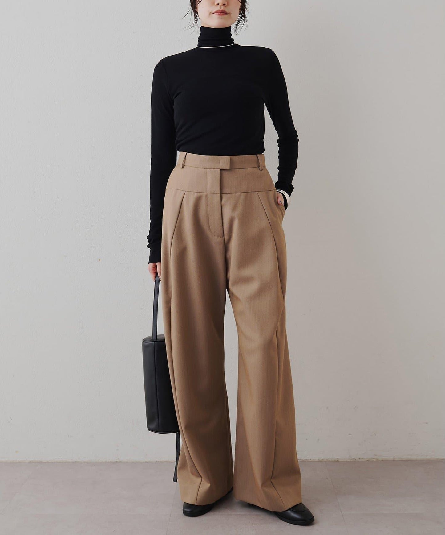 羊毛混紡高領套頭衫