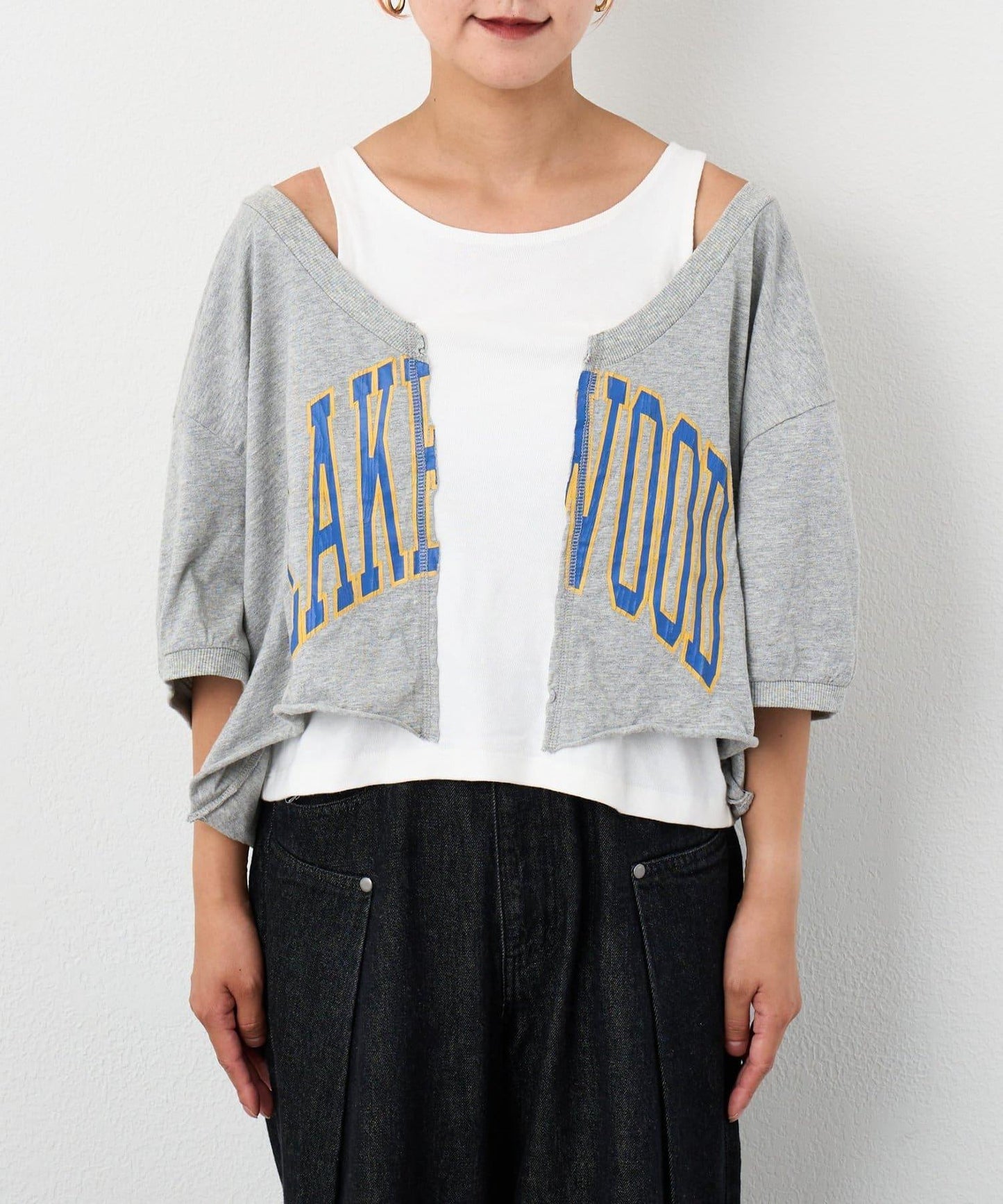 etsinta改良款一字肩五分袖T恤