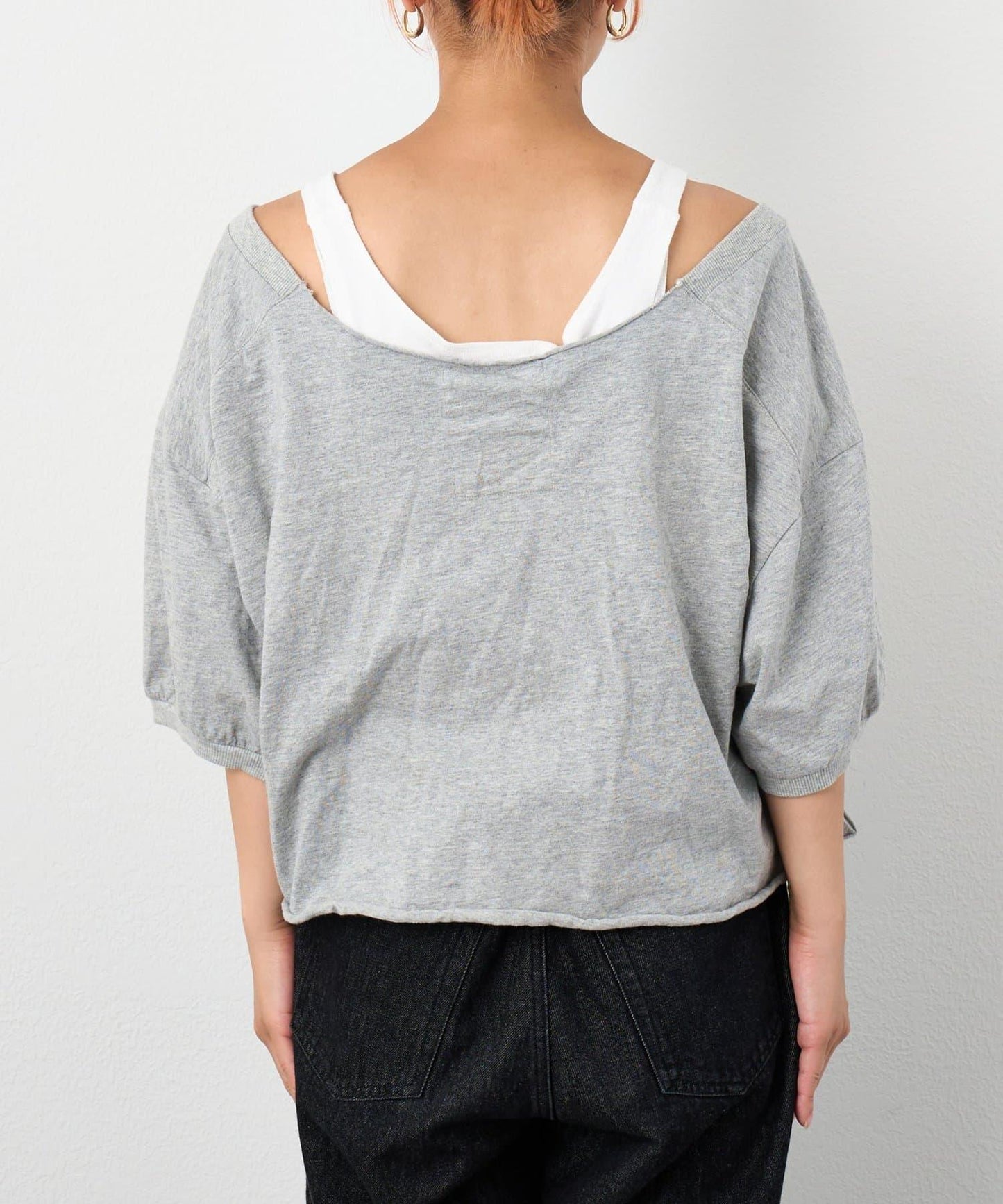 etsinta改良款一字肩五分袖T恤