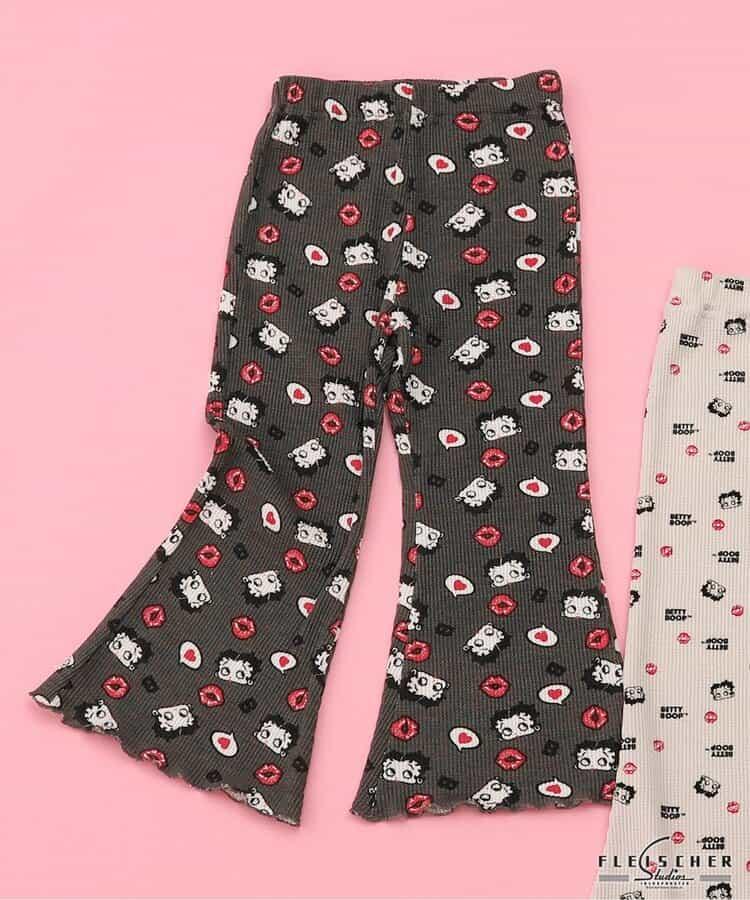 【Betty BoopTM】華夫格喇叭褲