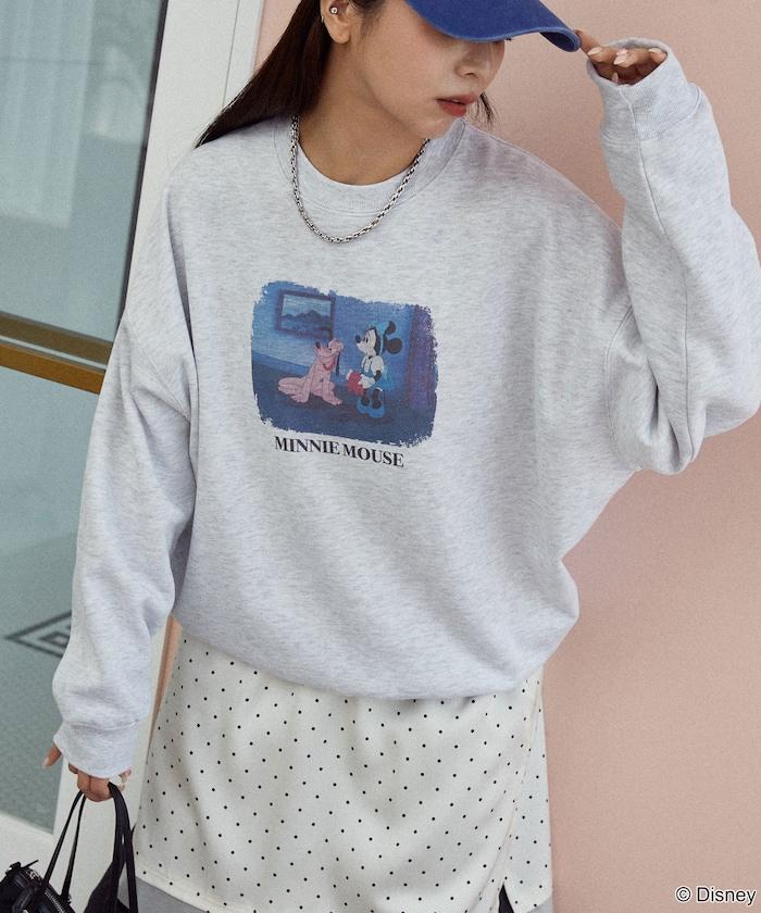 Minnie Mouse/米妮/照片印花圓領衛衣