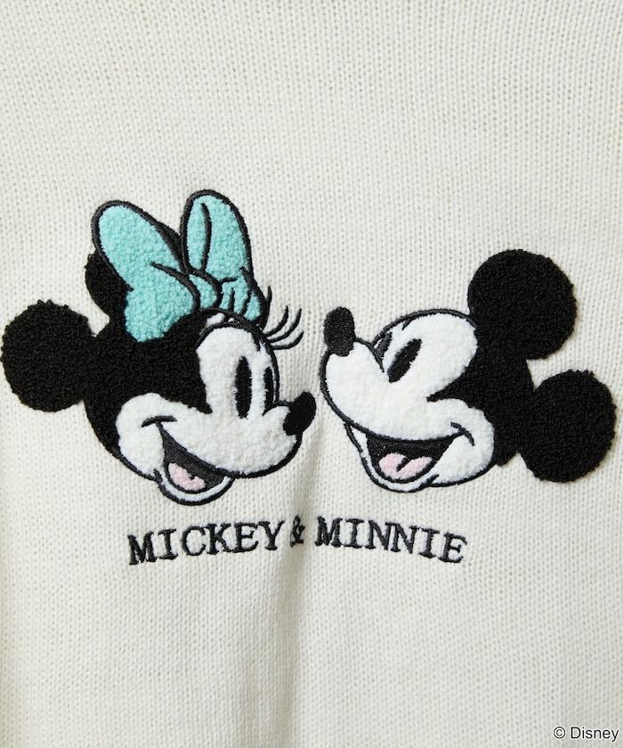 Mickey Mouse&Minnie Mouse/米老鼠&米妮/相良刺繡寬鬆針織衫