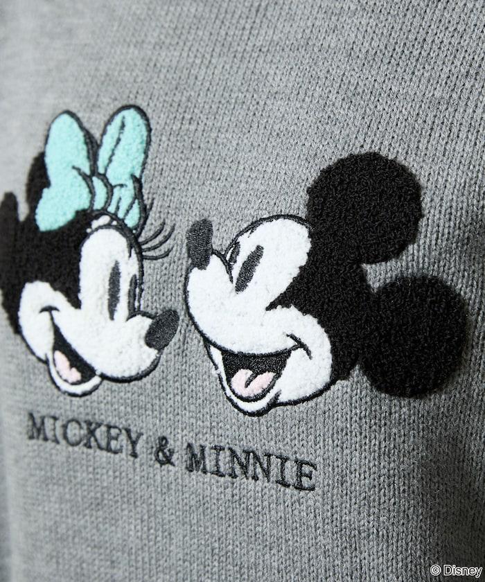 Mickey Mouse&Minnie Mouse/米老鼠&米妮/相良刺繡寬鬆針織衫