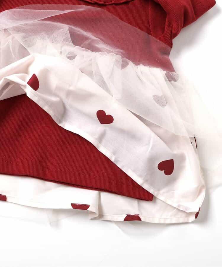 官網限定 領口荷葉邊網紗拼接上衣