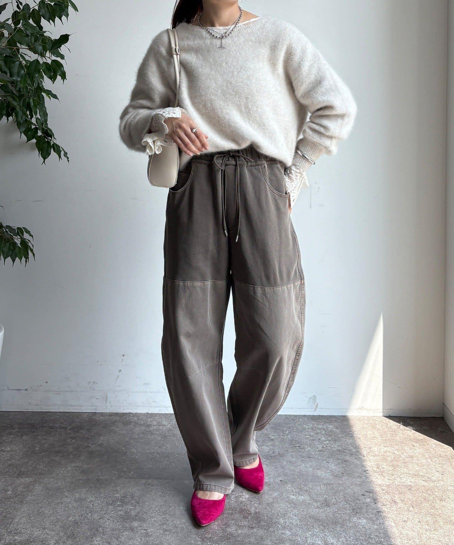 成衣染色拼接長褲