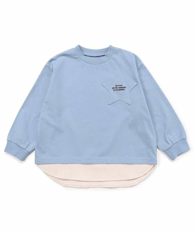 星星口袋拼接層疊風T恤