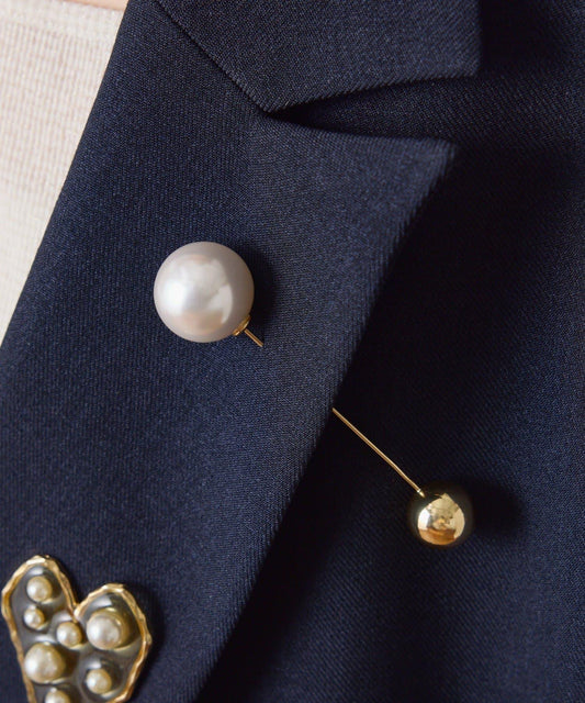 【PAPILLONNER/パピヨネ】珍珠球胸針