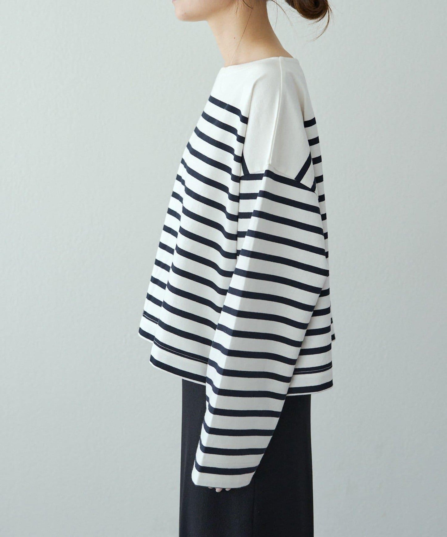 【@kokiminita聯名】拼接條紋寬袖T恤