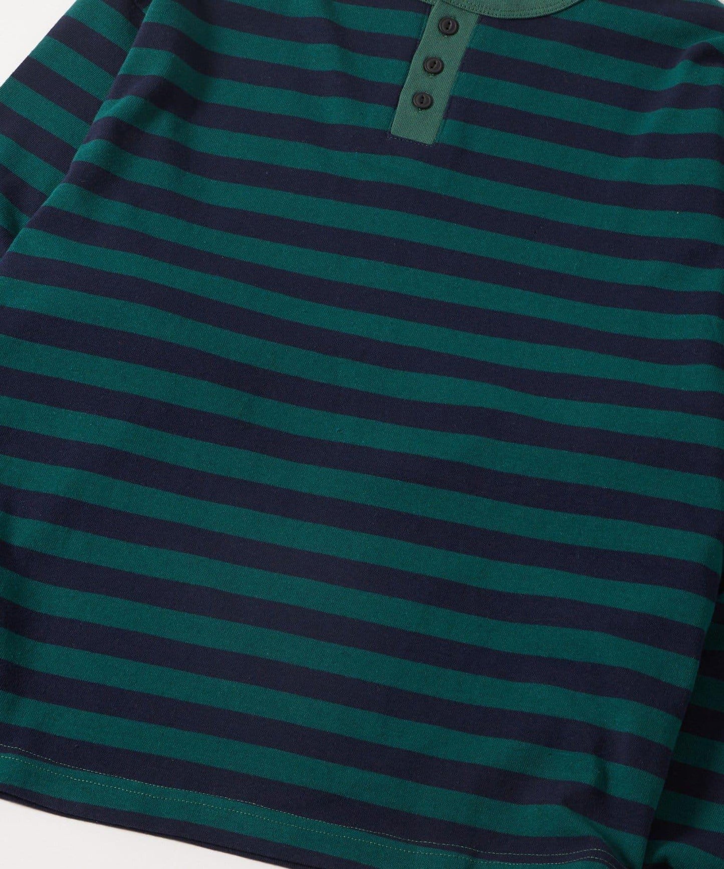 BLESSYOU亨利領條紋長袖T恤