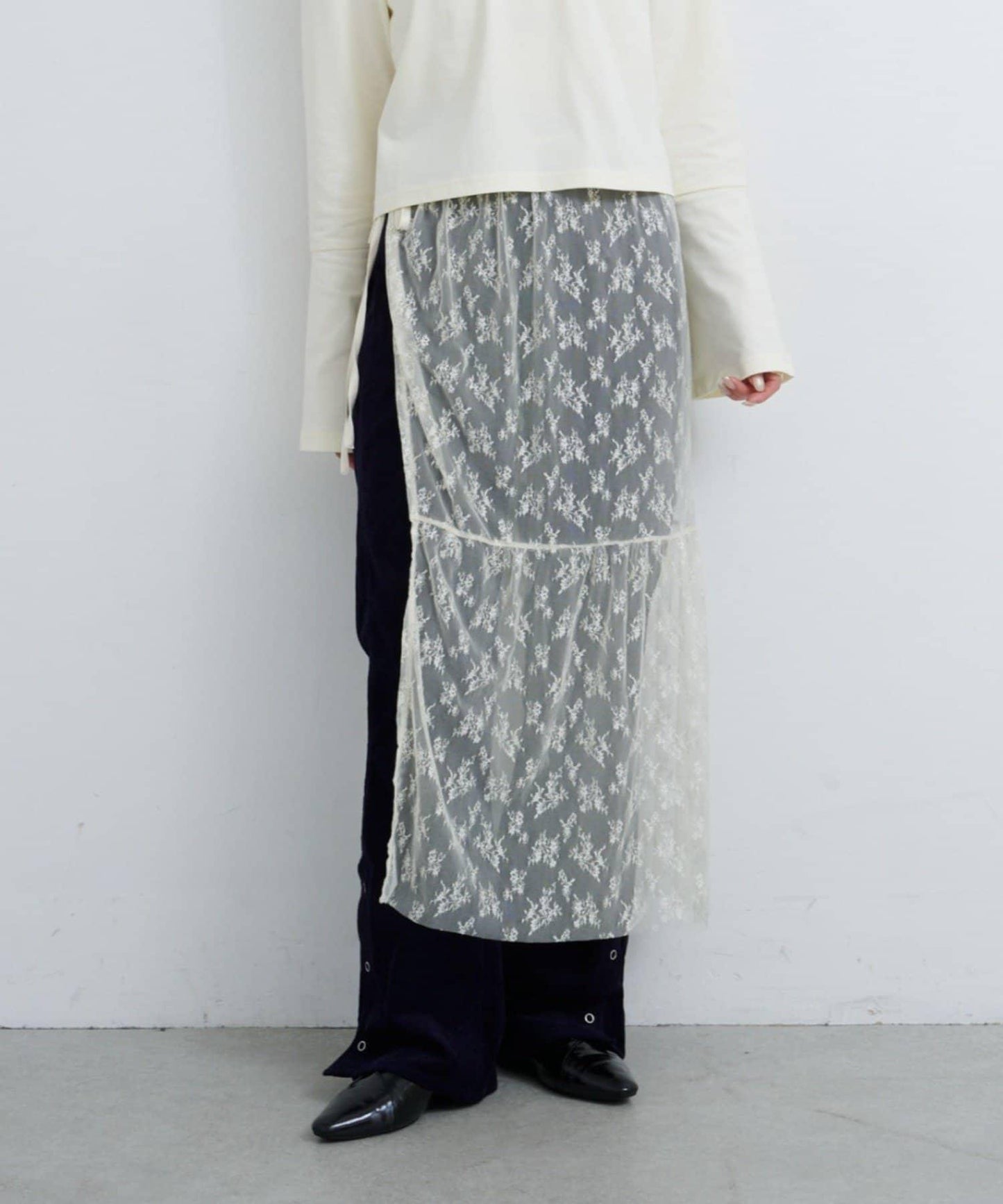 【Kastane】B 蕾絲裹身半身裙