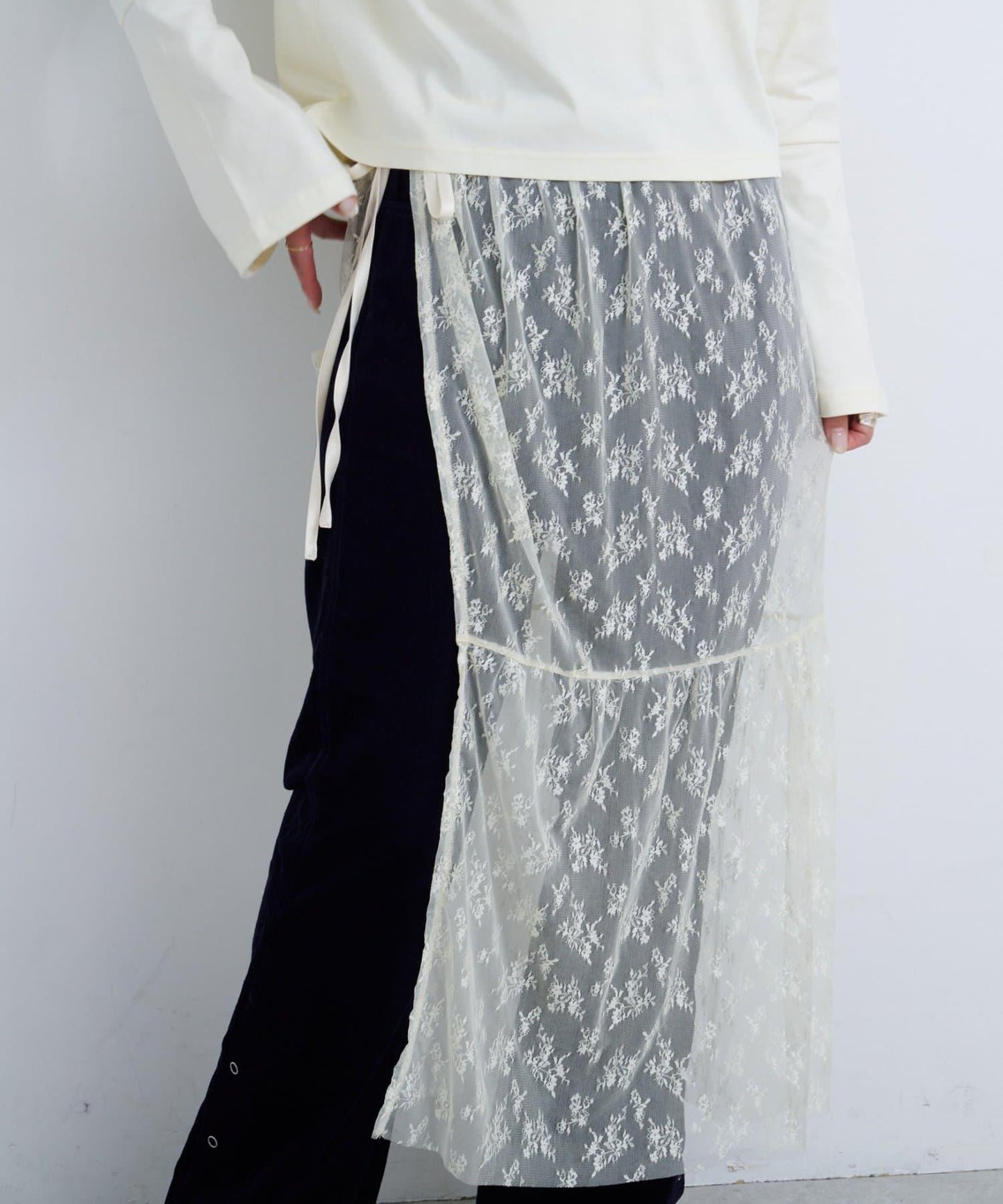 【Kastane】B 蕾絲裹身半身裙