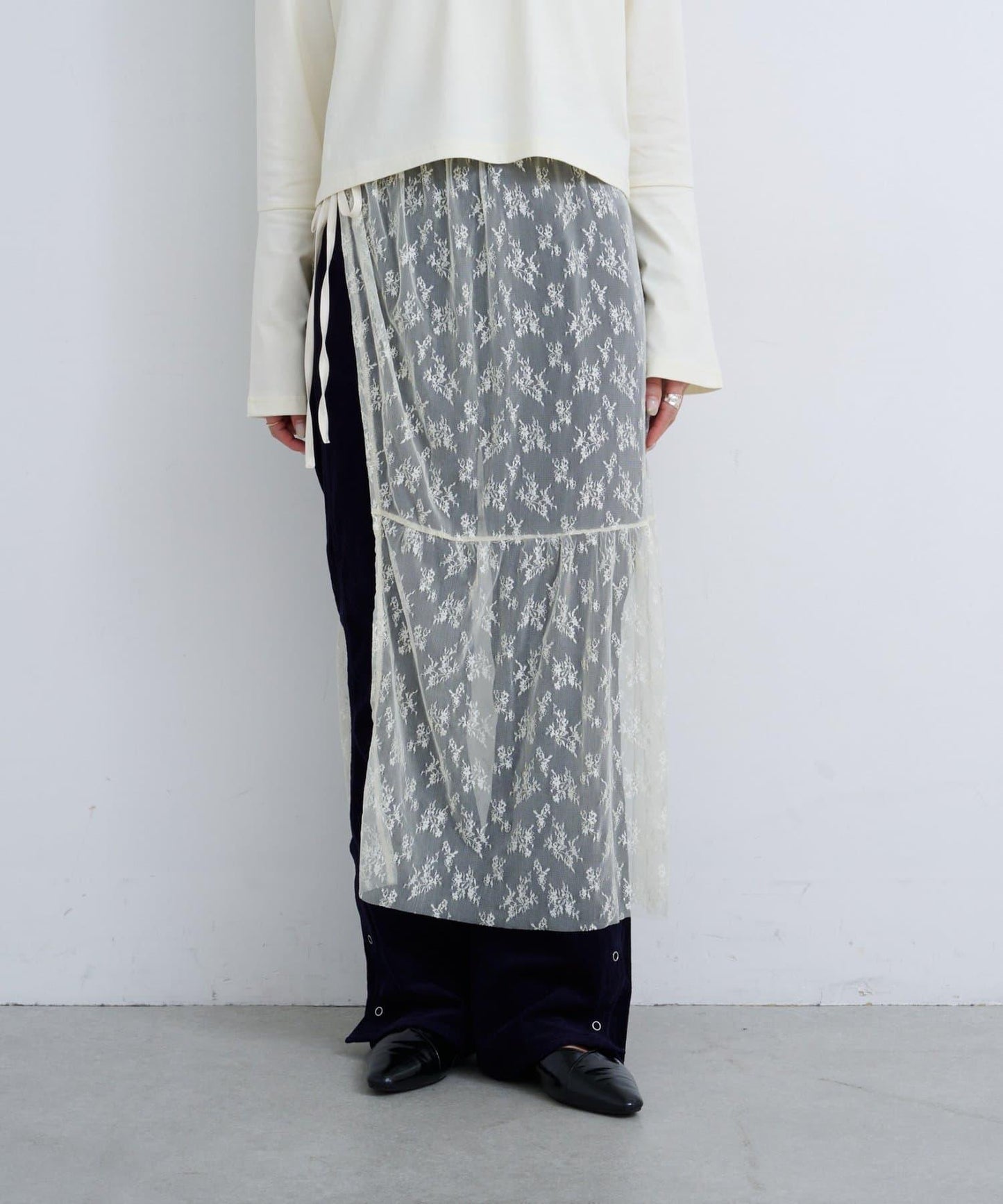 【Kastane】B 蕾絲裹身半身裙