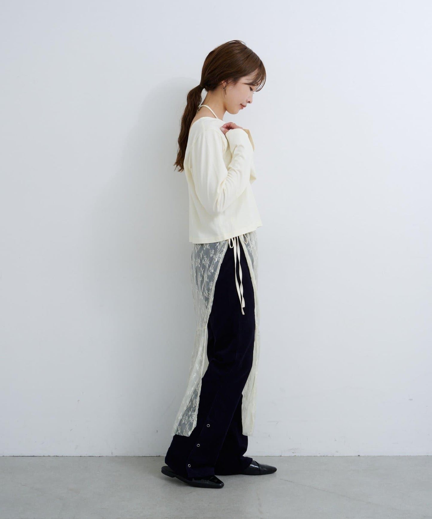 【Kastane】B 蕾絲裹身半身裙