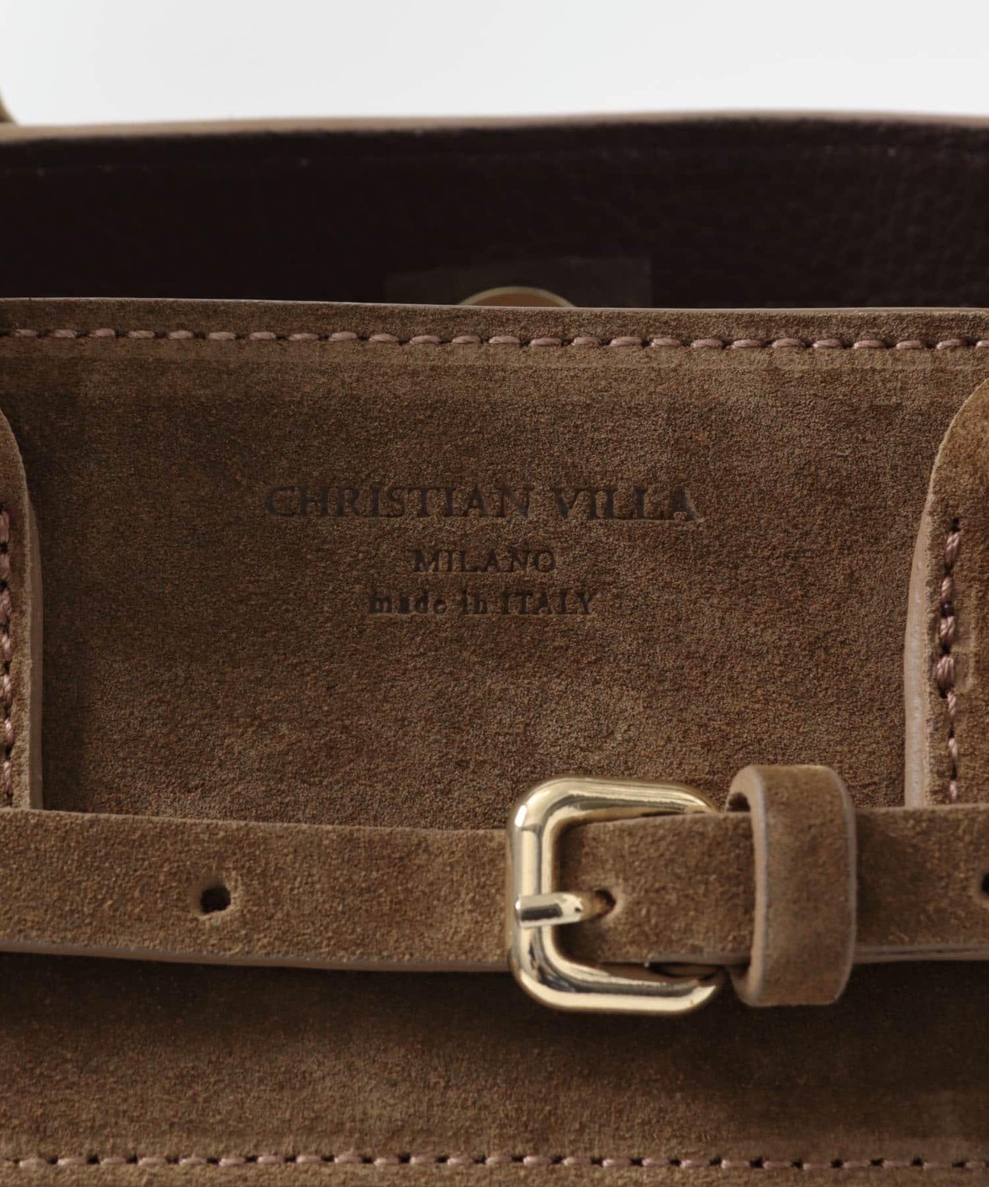 CHRISTIAN VILLA 金屬配件麂皮托特包