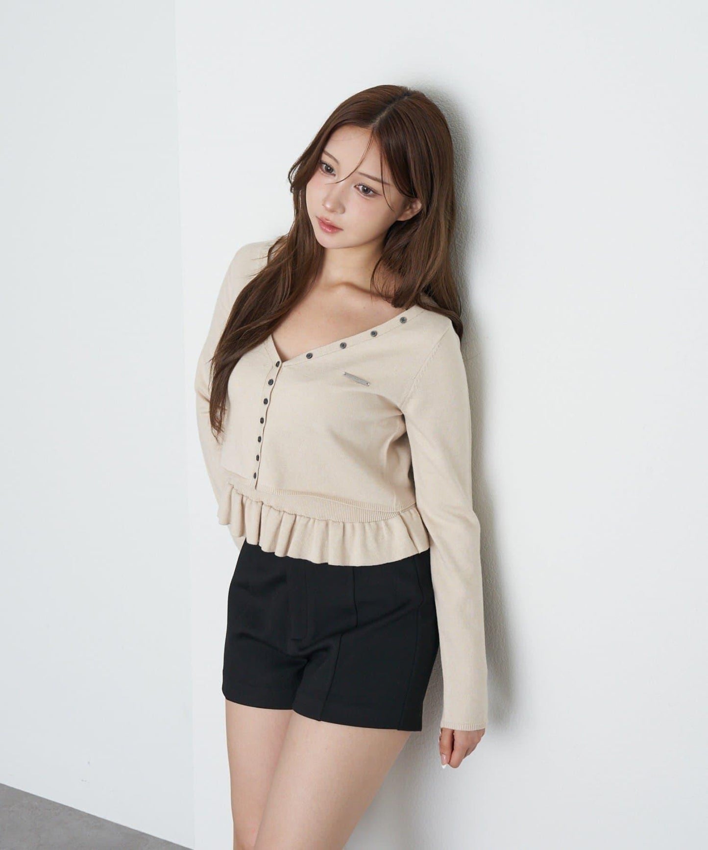 【RAY CASSIN】荷葉邊吊帶套裝開衫