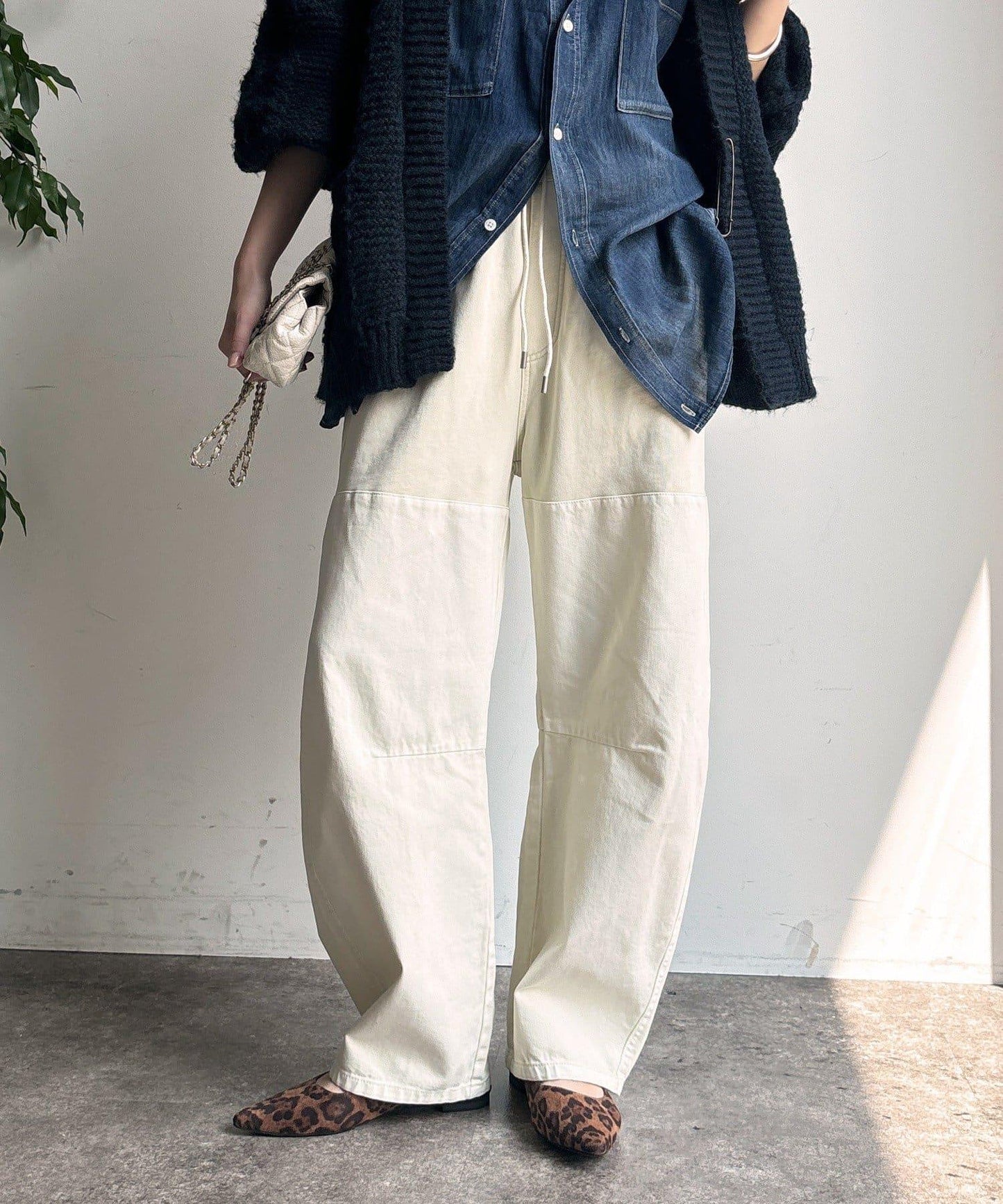 成衣染色拼接長褲