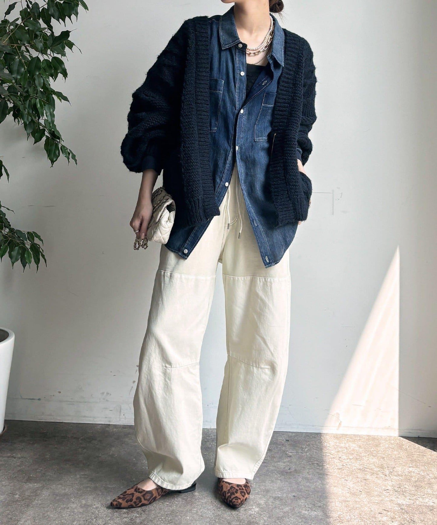 成衣染色拼接長褲