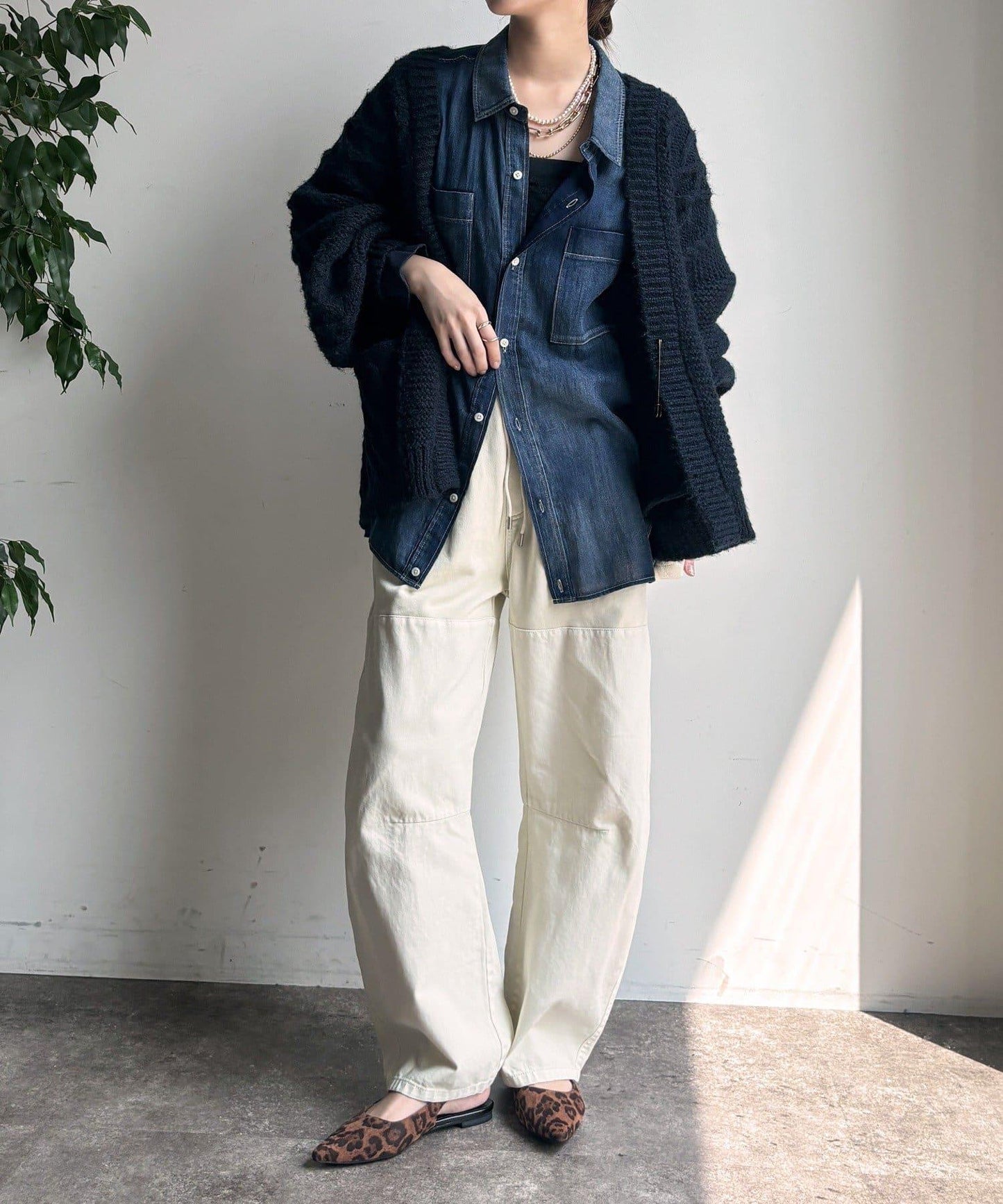 成衣染色拼接長褲