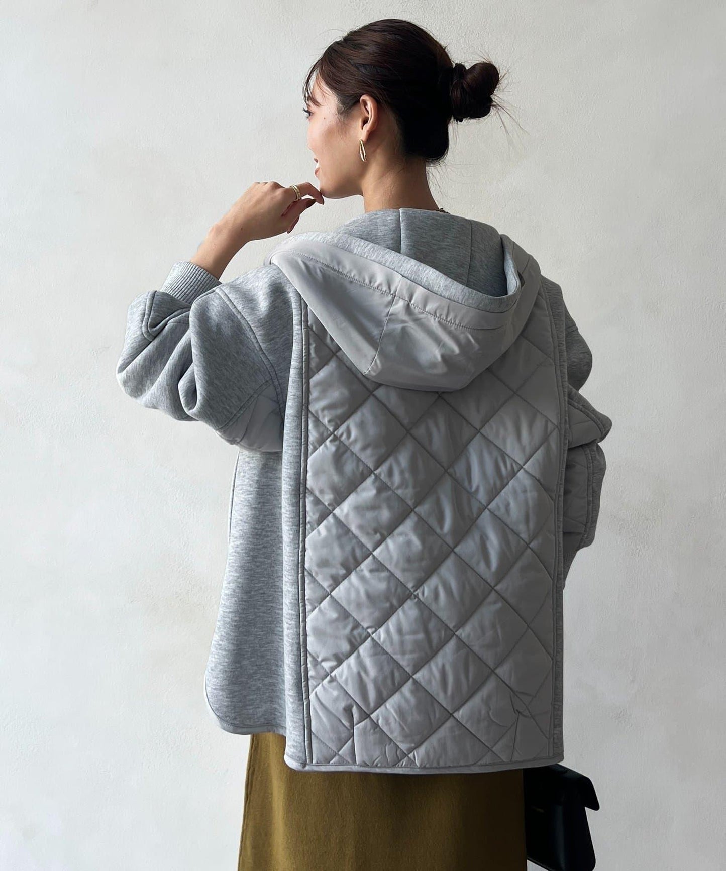 現代風格拼接棉服連帽夾克