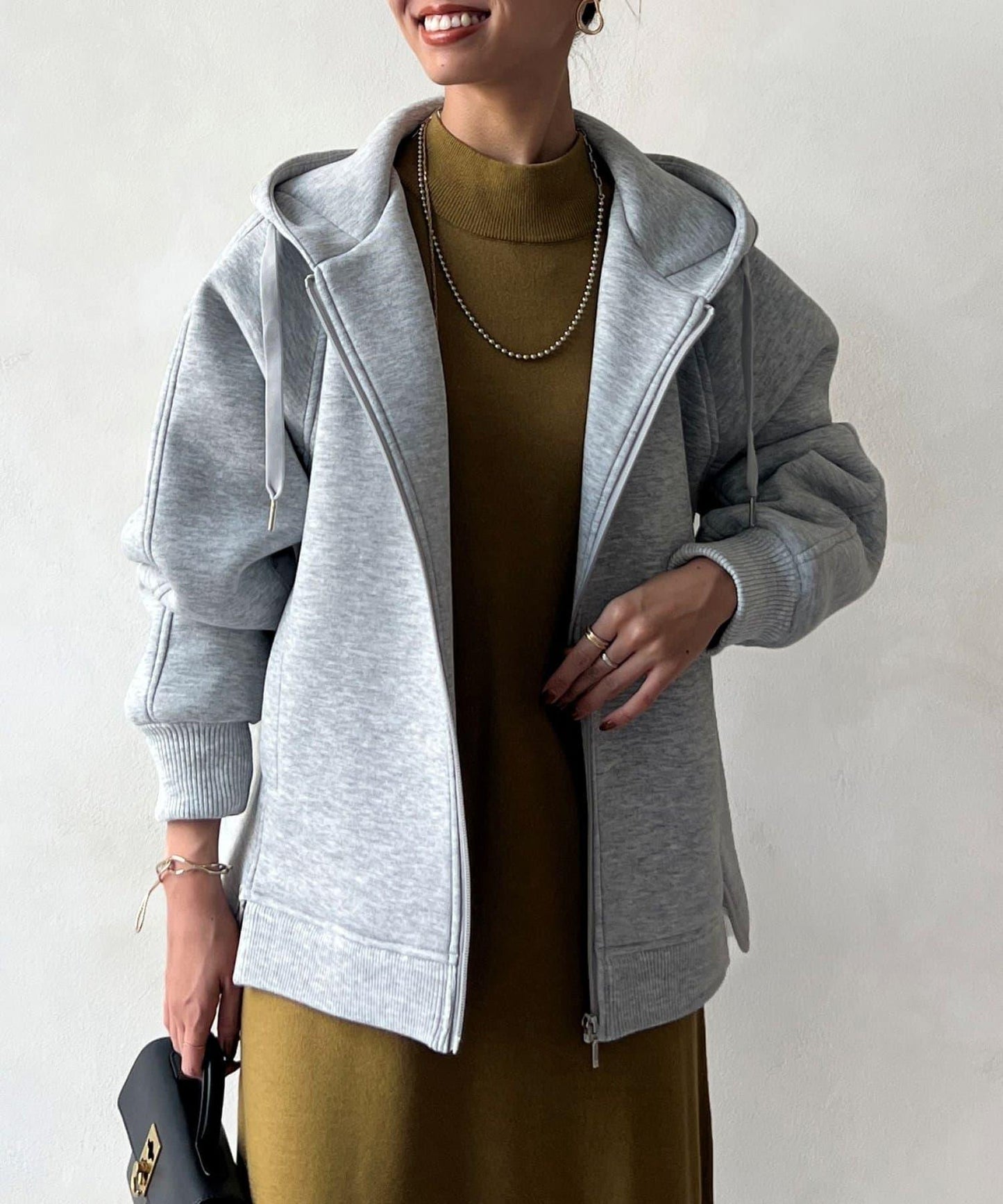 現代風格拼接棉服連帽夾克