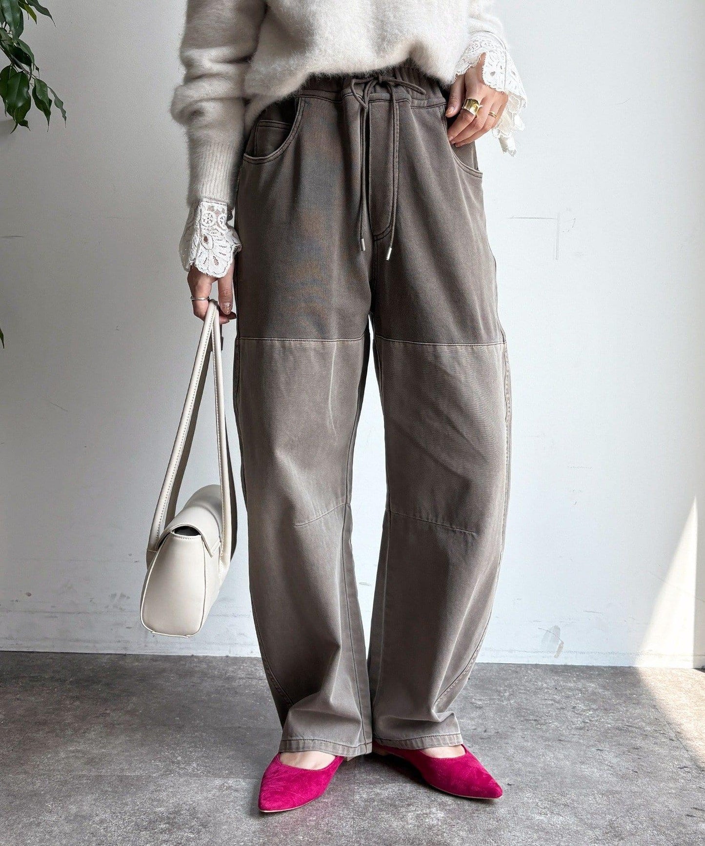 成衣染色拼接長褲