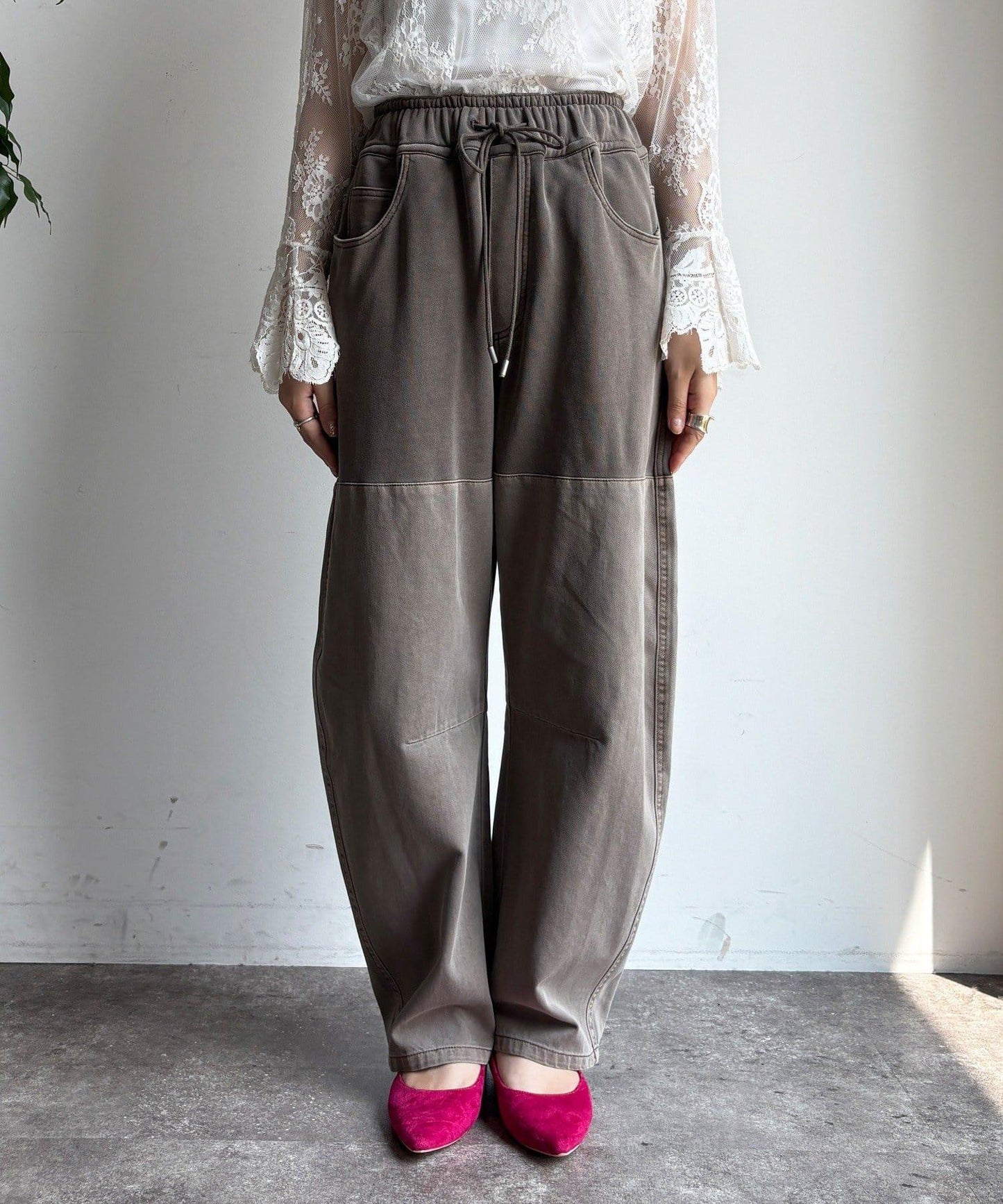 成衣染色拼接長褲