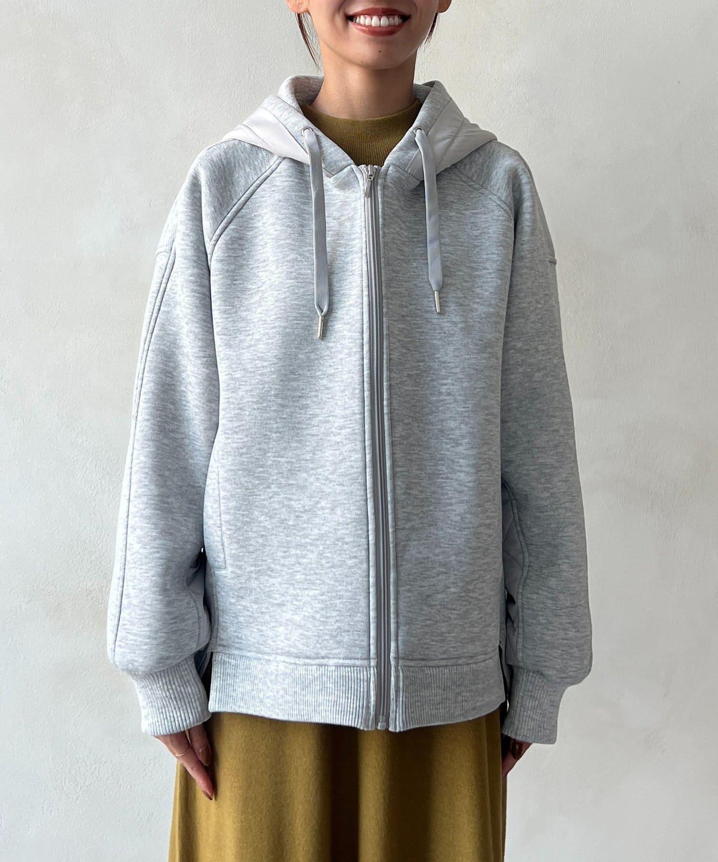 現代風格拼接棉服連帽夾克