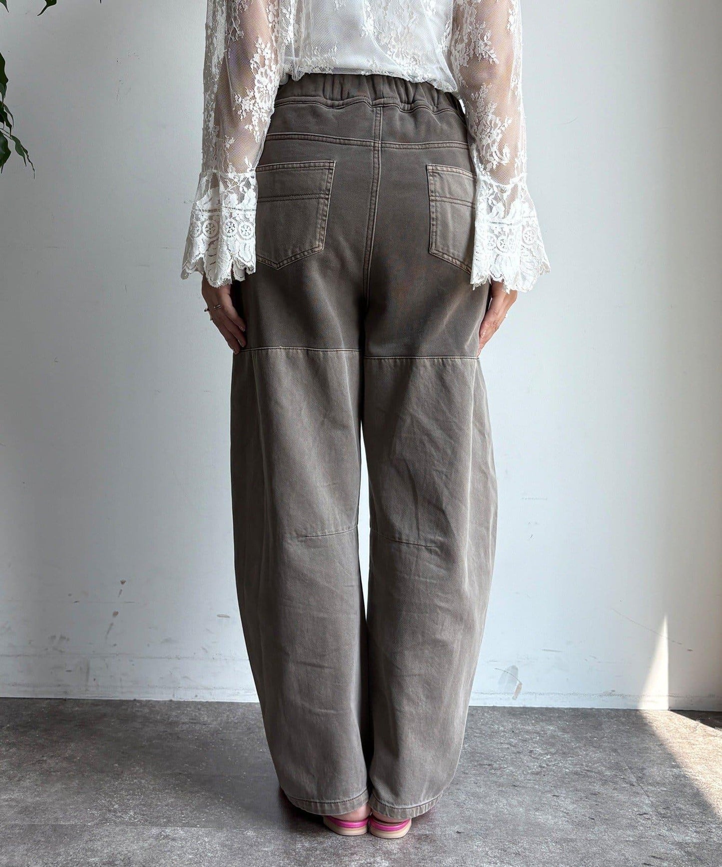 成衣染色拼接長褲