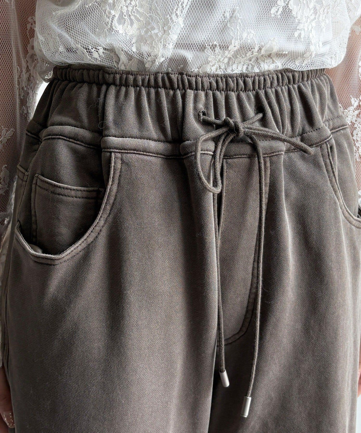 成衣染色拼接長褲