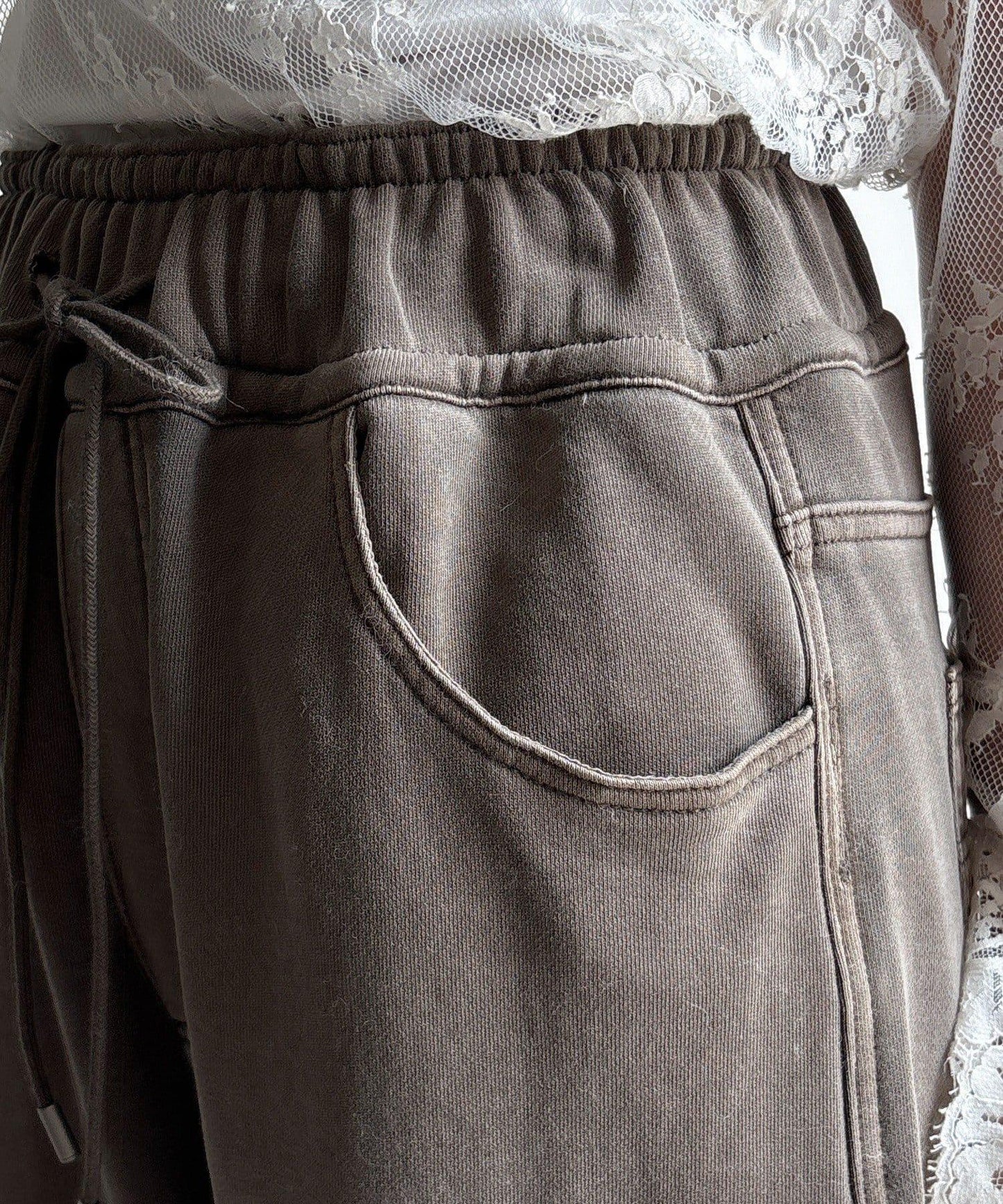 成衣染色拼接長褲