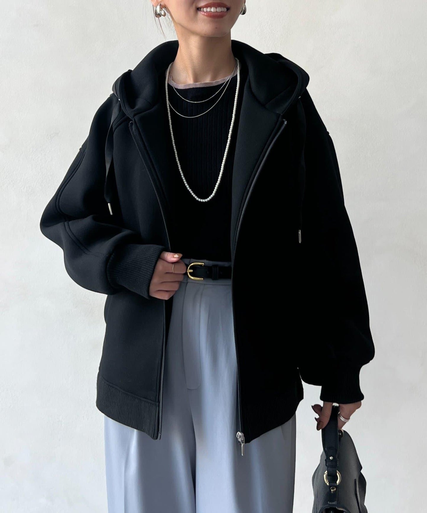 現代風格拼接棉服連帽夾克