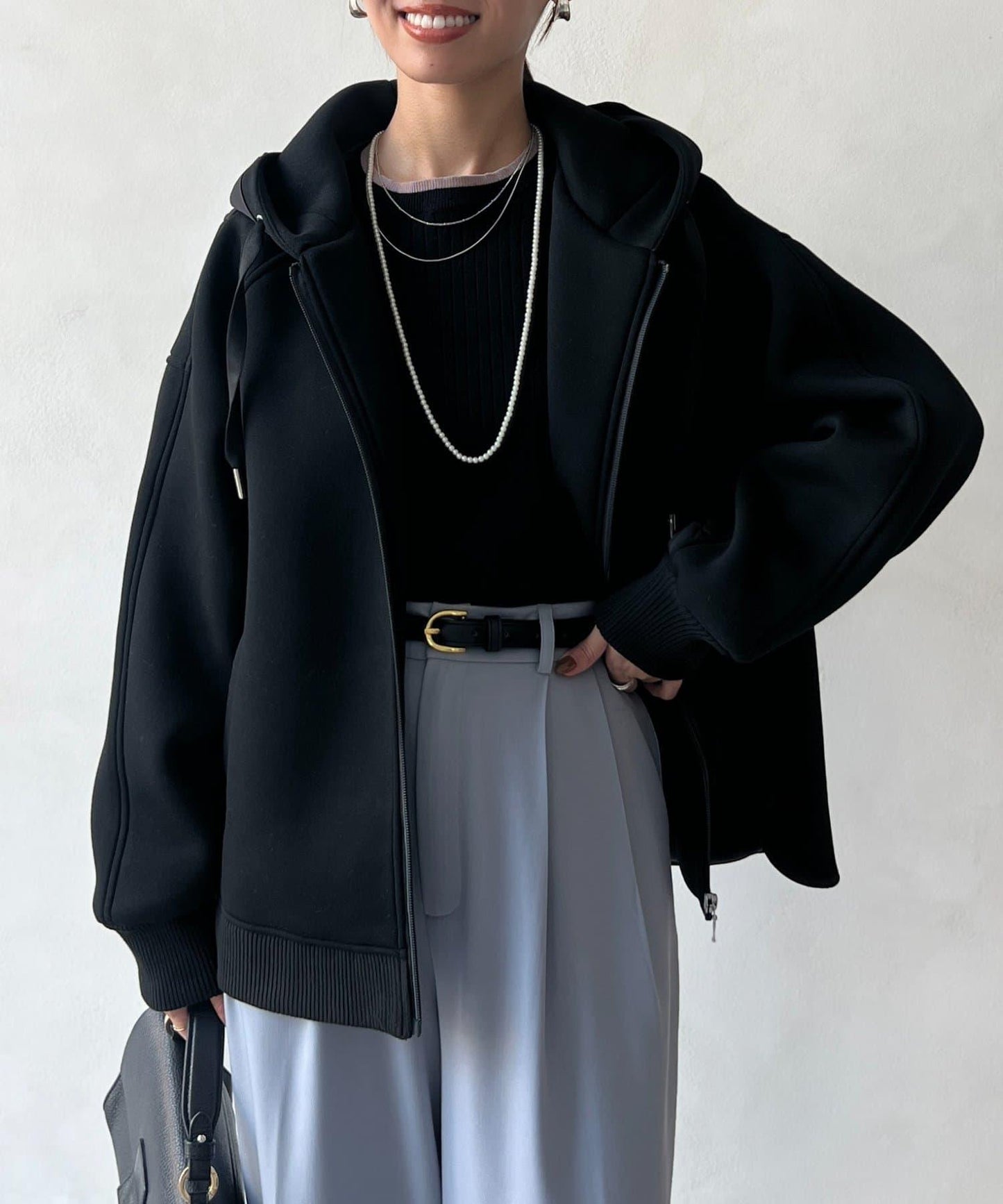 現代風格拼接棉服連帽夾克