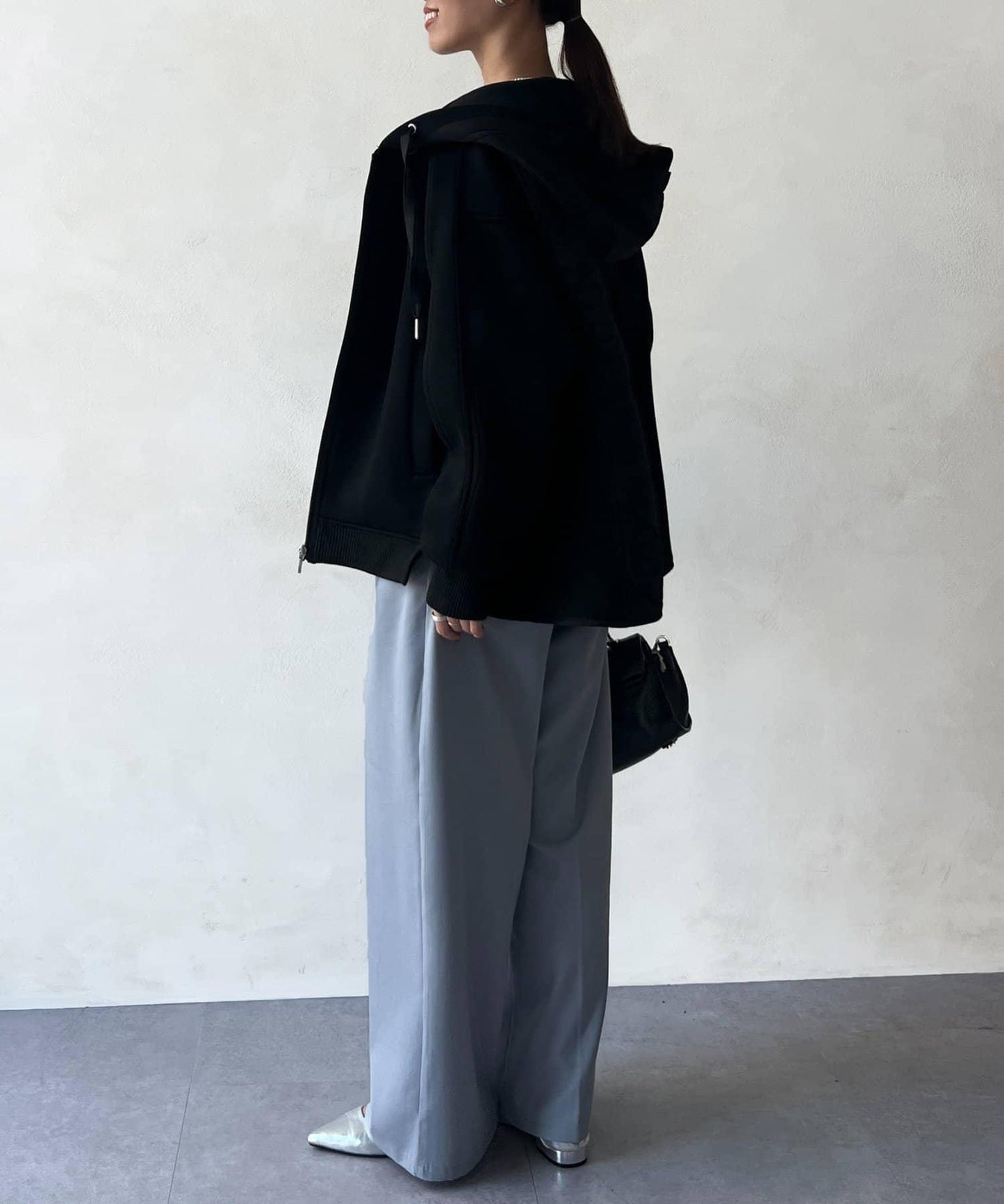 現代風格拼接棉服連帽夾克