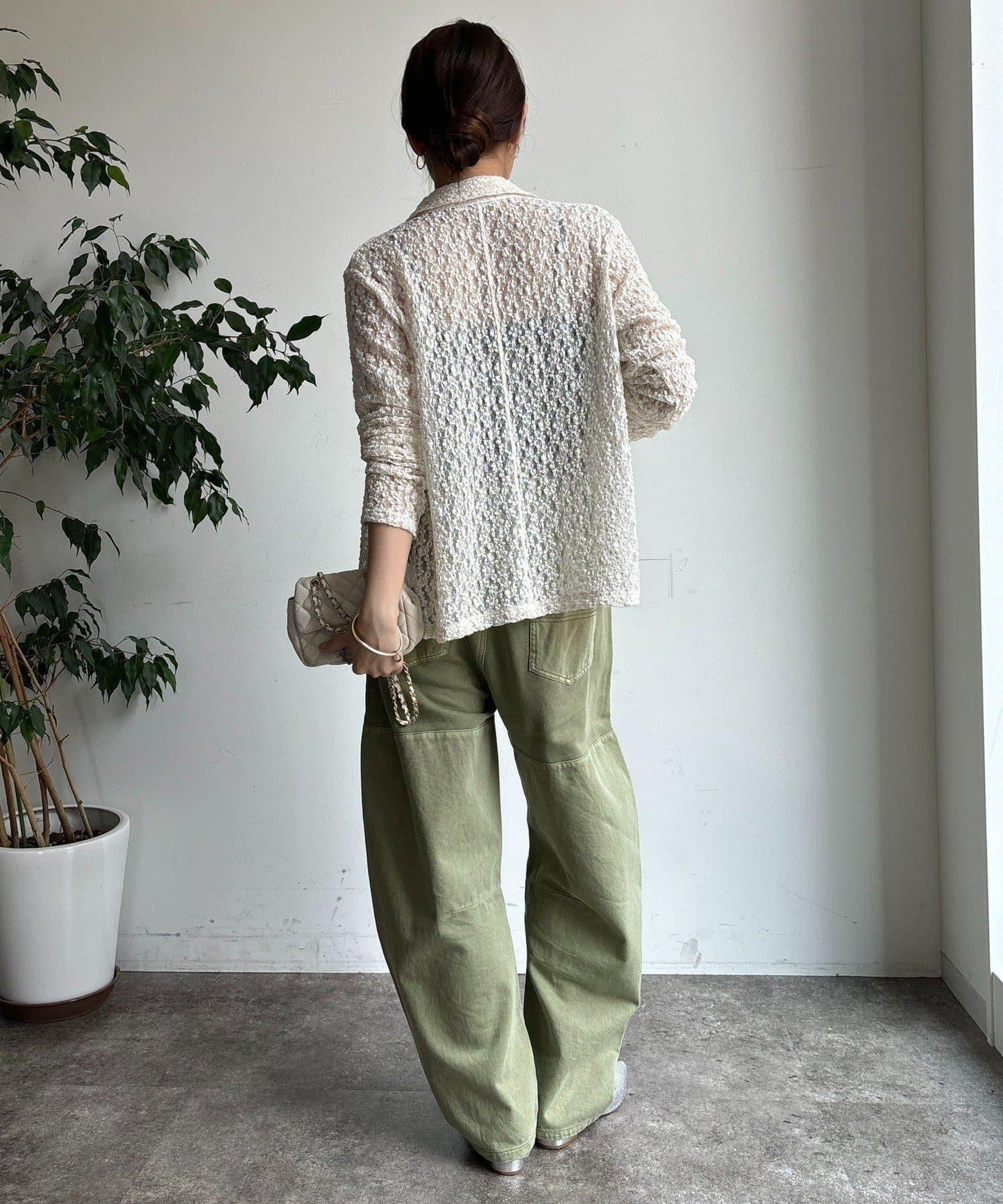 成衣染色拼接長褲