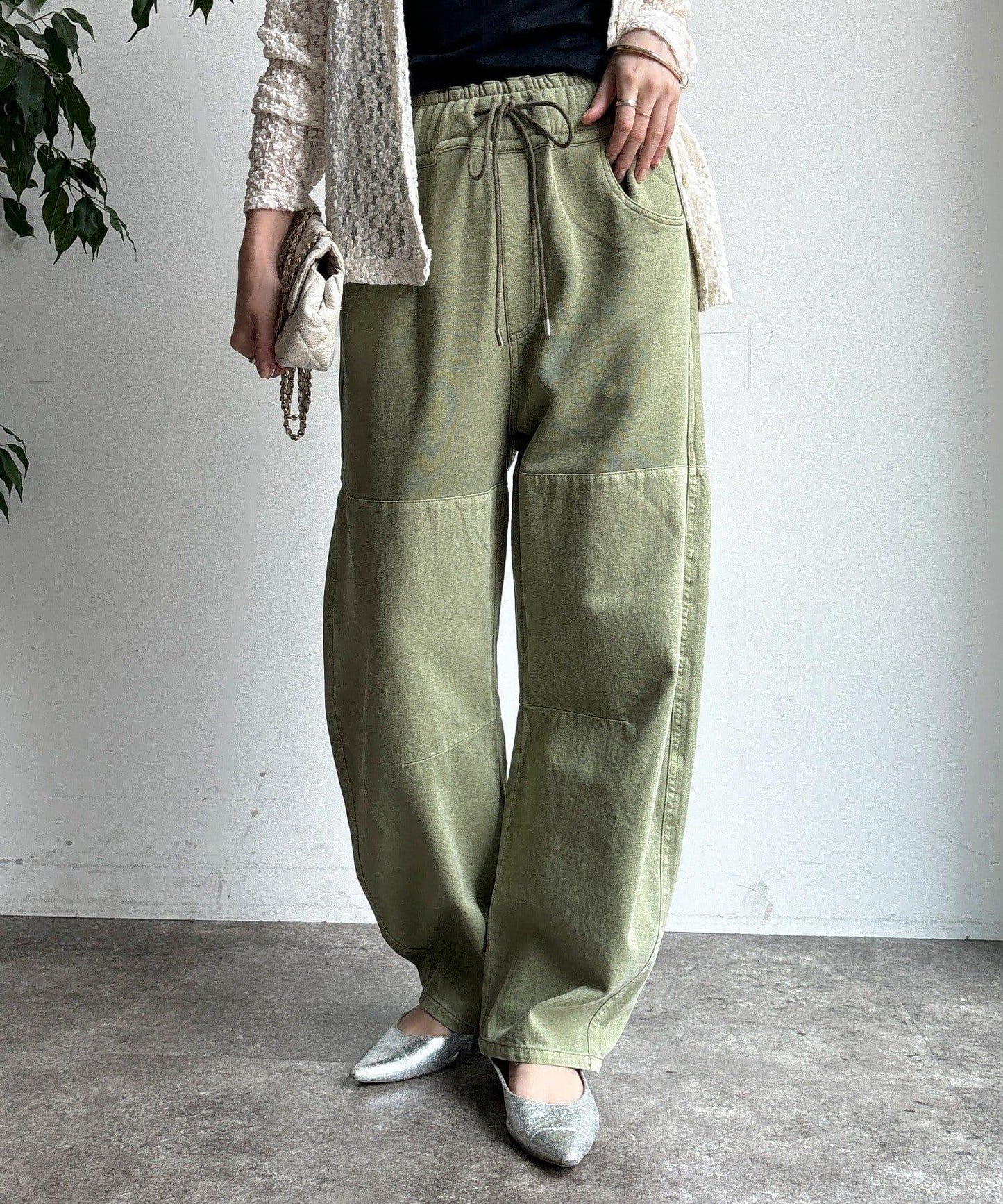 成衣染色拼接長褲