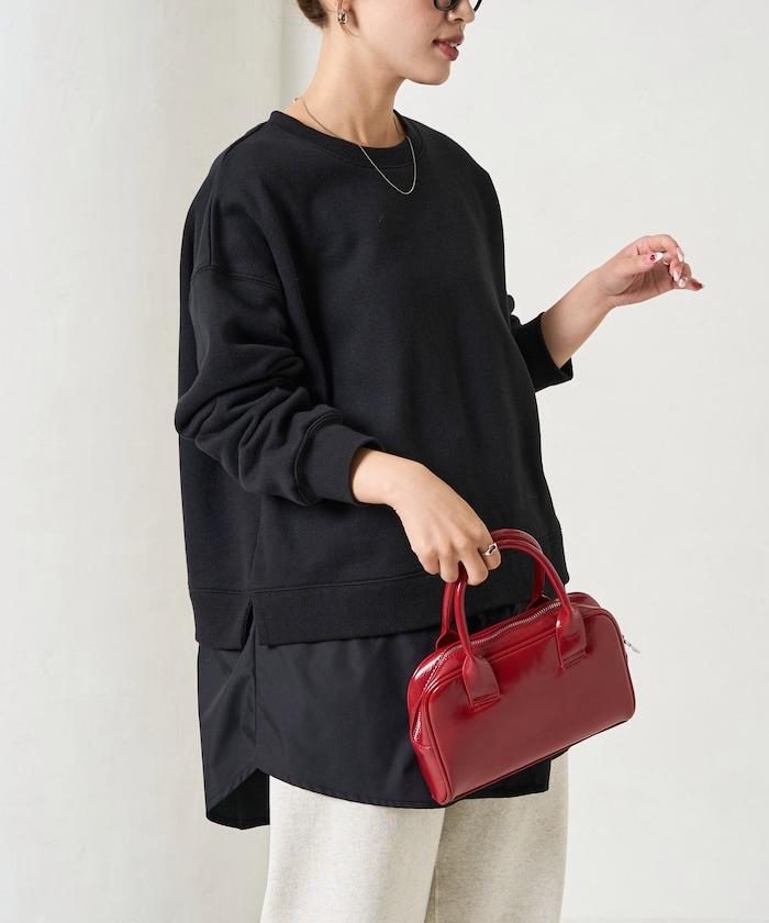 加絨衛衣拼接襯衫疊穿風格上衣