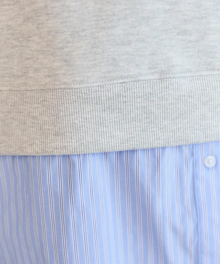 加絨衛衣拼接襯衫疊穿風格上衣