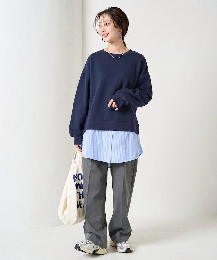 加絨衛衣拼接襯衫疊穿風格上衣