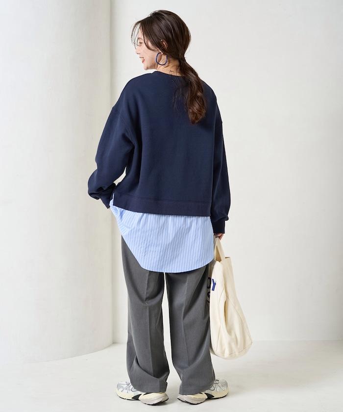 加絨衛衣拼接襯衫疊穿風格上衣