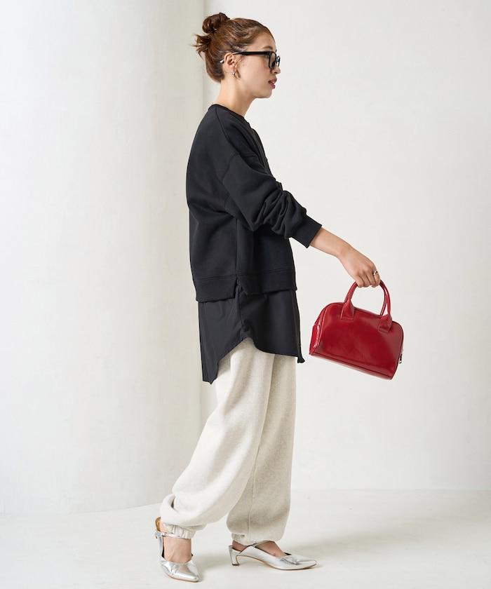 加絨衛衣拼接襯衫疊穿風格上衣