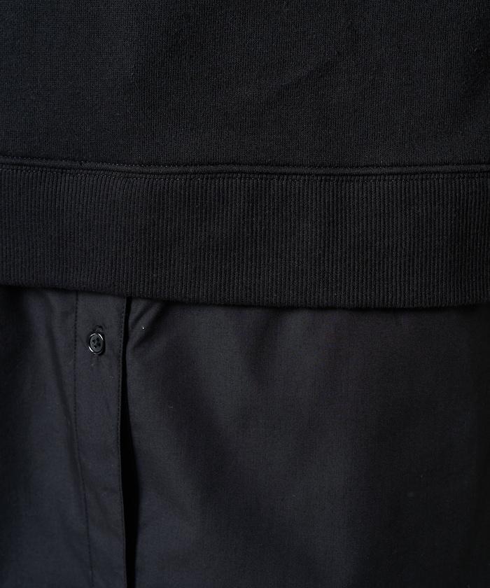 加絨衛衣拼接襯衫疊穿風格上衣