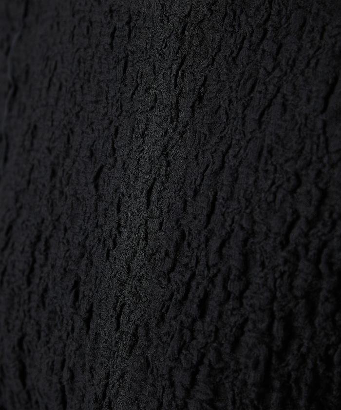 剪裁褶皺波點荷葉邊設計長袖T恤