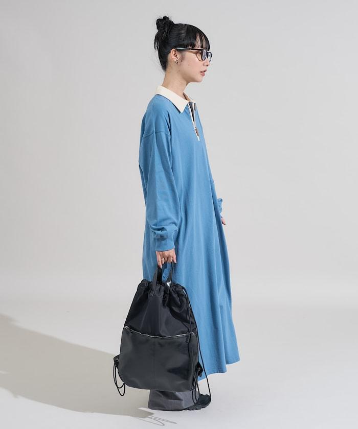 拼色翻領POLO連衣裙
