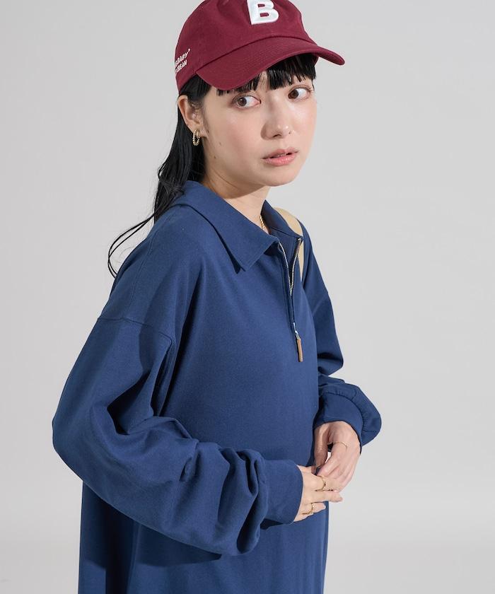 拼色翻領POLO連衣裙
