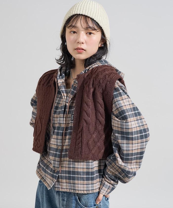 仿改造風格 蝴蝶結 麻花短款背心