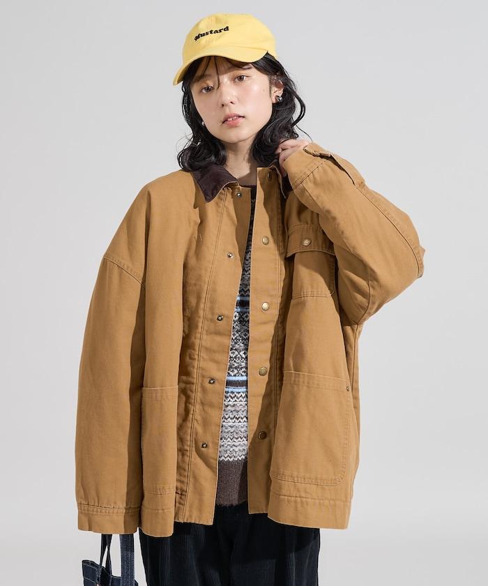 燈芯絨翻領鴨絨夾克