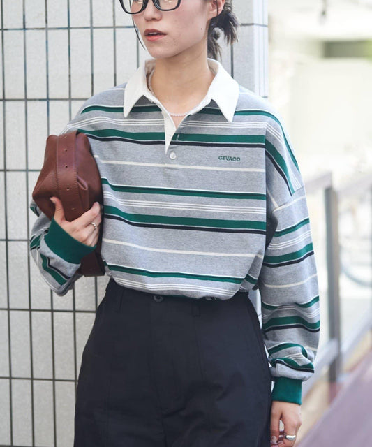 【GEVACO】多色條紋橄欖球衫