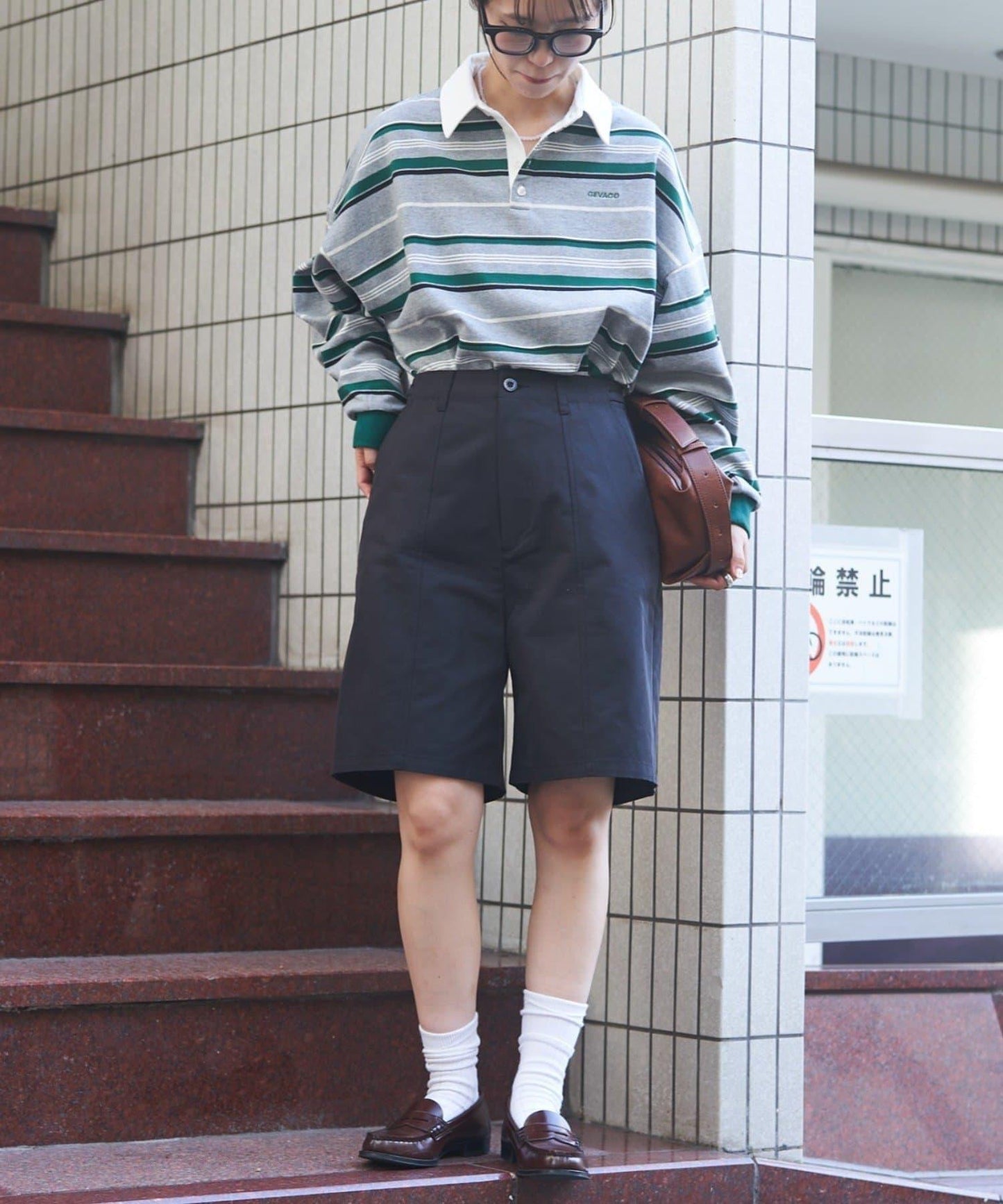 【GEVACO】腰部標籤裝飾中褲